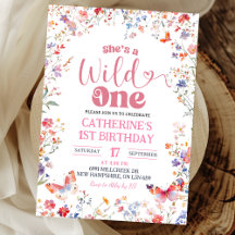 Pink Wildflower Girl First Birthday