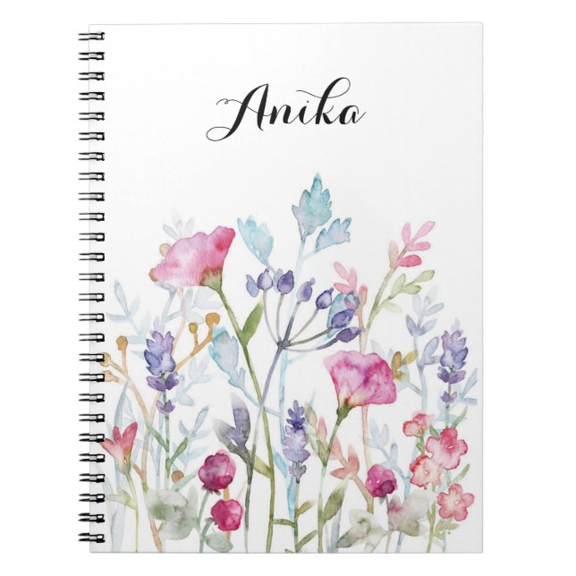 Pink wildflower notebook (Front)