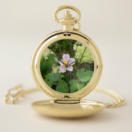 Pink Wildflower Pocket Watch | Botanical Floral Po