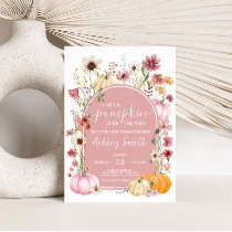 Pink Wildflower Pumpkin Baby Shower Invitation