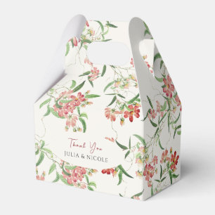 Pink Wildflower Rose Spring Garland Wedding Favor Boxes