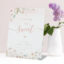 Pink Wildflower script rustic Love is Sweet Pedestal Sign