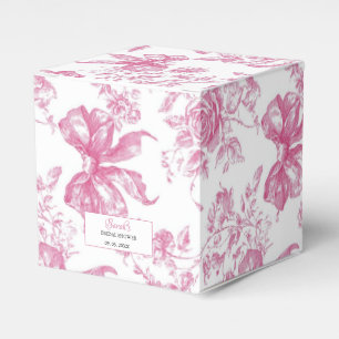 Pink Wildflower Tea Bridal Shower Favor Boxes