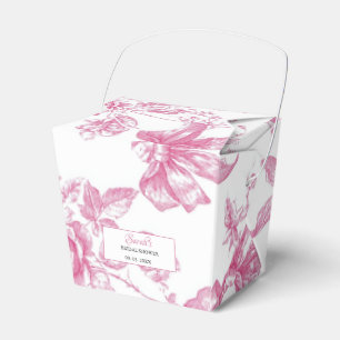 Pink Wildflower Tea Bridal Shower Favor Boxes