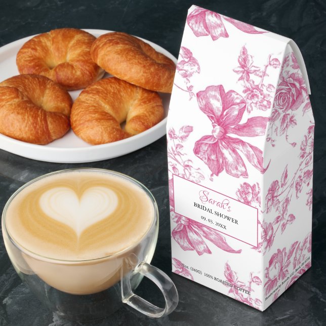 Pink Wildflower Tea Bridal Shower Roasted Coffee (Breakfast)