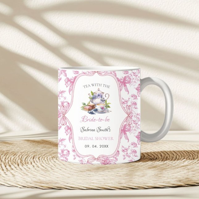 Pink Wildflower Tea Party Bridal Shower Party Coffee Mug (Creator Uploaded)