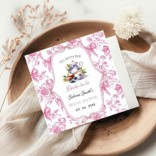 Pink Wildflower Tea Party Bridal Shower party Napkins