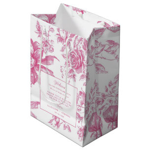 Pink Wildflower Tea Wedding Guest Welcome Bag