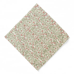 Pink Wildflower Vine Pattern Pocket Square Bandana