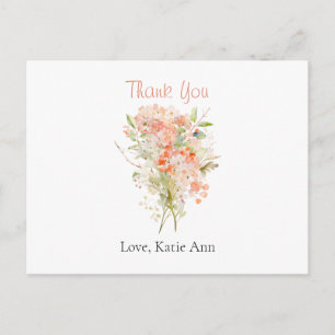 Pink Wildflower Watercolor Floral  Postcard