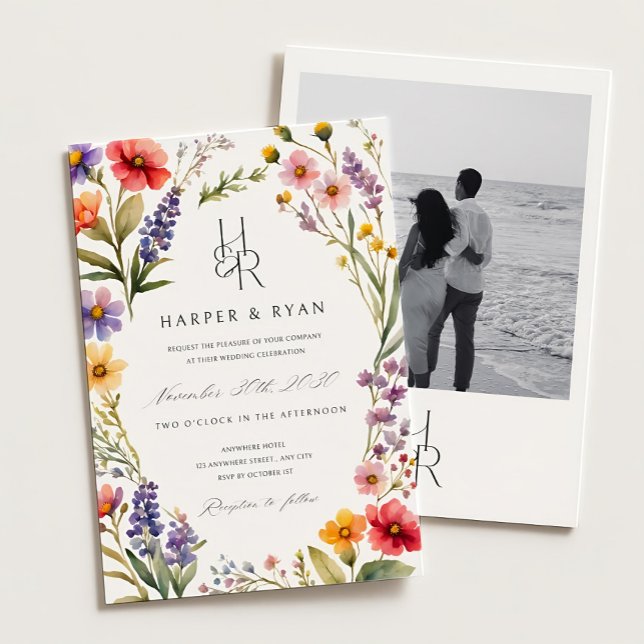 Pink Wildflower Wedding Invitation Suite,Garden We (Creator Uploaded)