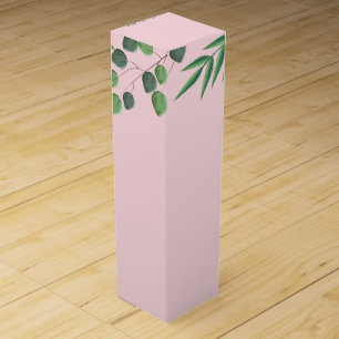 Pink Wildflower Wedding Wine Box