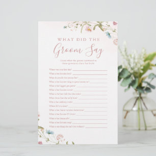 Pink Wildflower what did the groom say game