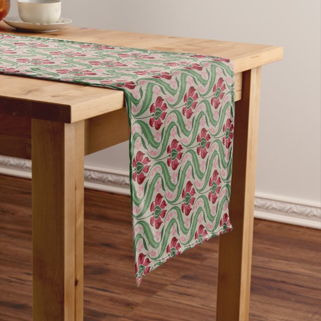 Pink Wildflowers 14" X 72" Table Runner (In Situ)