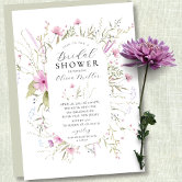 Wildflower Champagne Bridal Shower Invitation