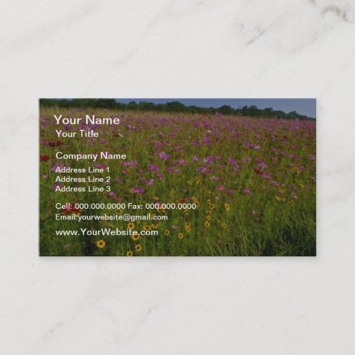 Pink Wildflowers, central Virginia flowers Business Card Templates