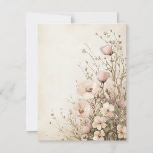 Pink Wildflowers Cottagecore Postcard