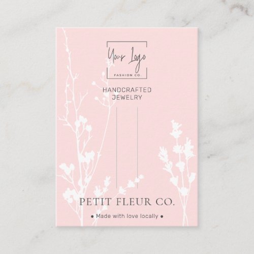 Pink Wildflowers Jewelry Hairclip Display Card