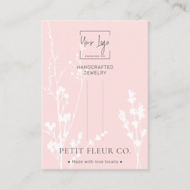 Pink Wildflowers Jewelry Hairclip Display Card (Front)