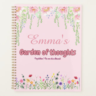 Pink wildflowers personalized Garden of thoughts Planner