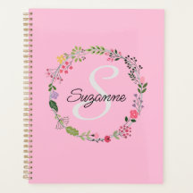 Pink WildFlowers Personalized Monogrammed