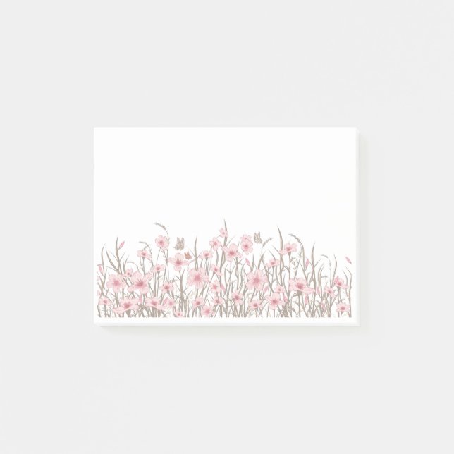 Pink Wildflowers  Post-it Notes (Front)