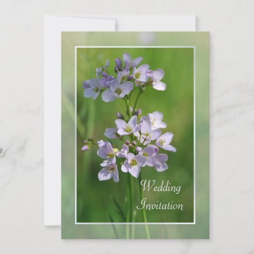 Pink wildflowers wedding invitation