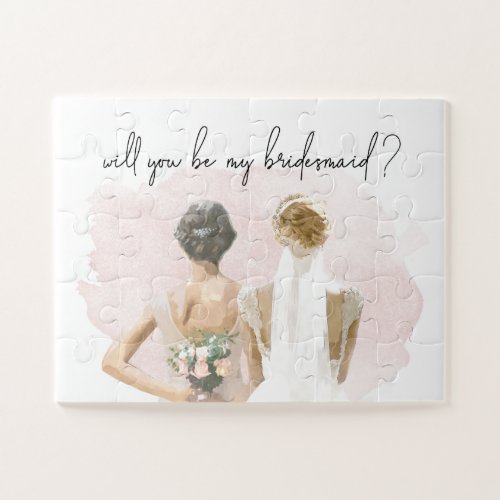 Pink Will You Be My Bridesmaid Proposal Jigsaw Puzzle