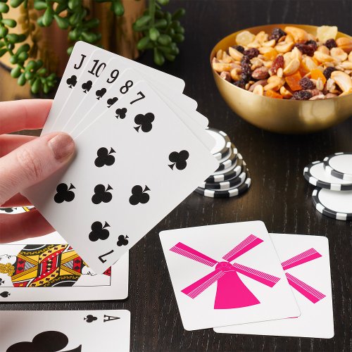 Pink Windmill Playing Cards