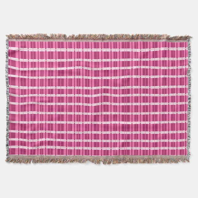 Pink Window Pane Contemporary Print Throw Blanket (Front)