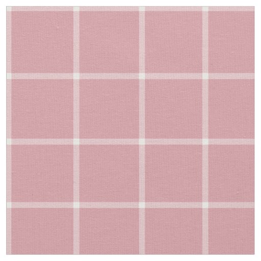Pink Windowpane Check Plaid Fabric