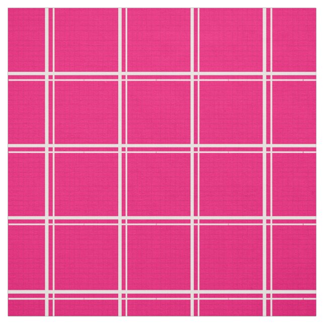 Pink Windowpane Plaid Fabric (Swatch)