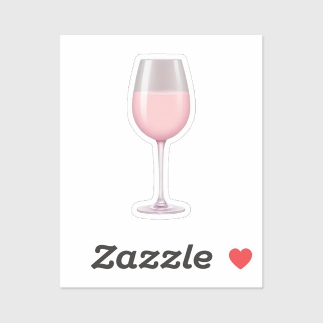 Pink Wine Glass Emoji Art Sticker (Sheet)