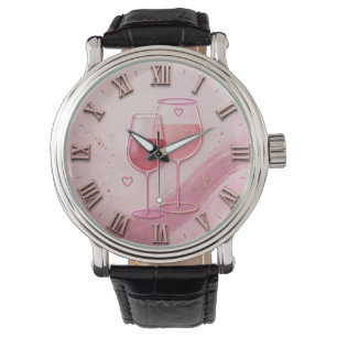 Pink Wine Glass Watch