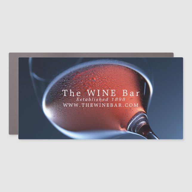 Pink Wine Glass, Wine Bar/Winery Car Magnet (Front)