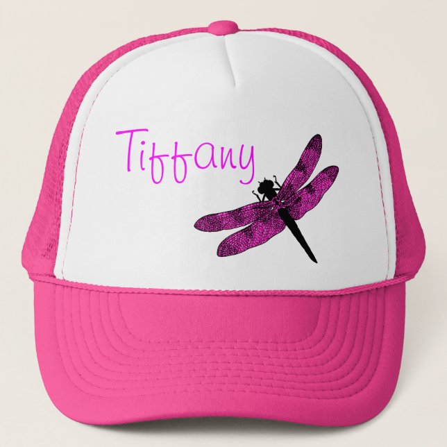 Pink Winged Dragonfly Trucker Hat (Front)