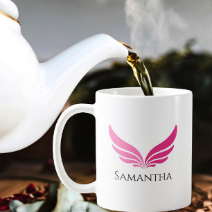 Pink wings Cute Girly Aviation Women Simple Coffee Mug