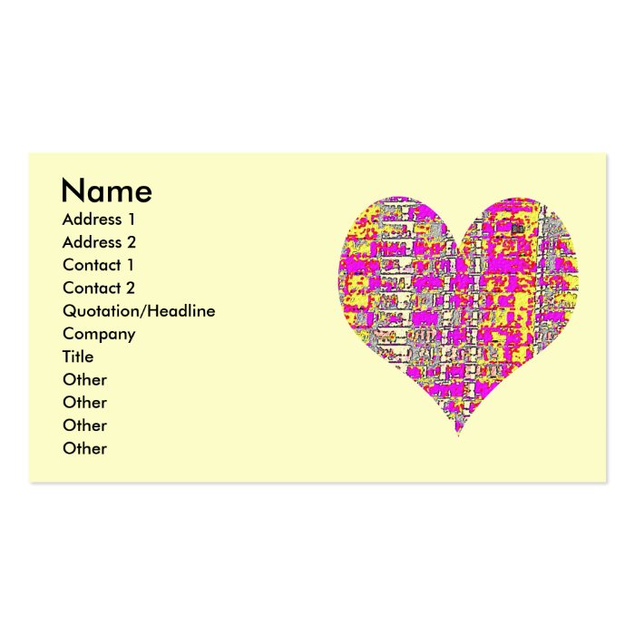 Pink Wink Heart Throb Business Cards
