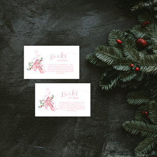 Pink Winter Ballerina Tutu Books For Baby Shower  Enclosure Card