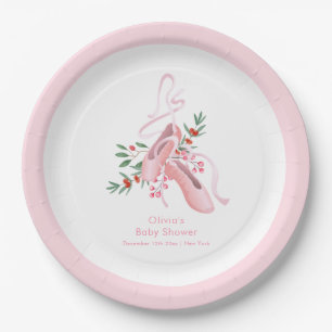 Pink Winter Ballerina Tutu Cold Baby Shower  Paper Plates