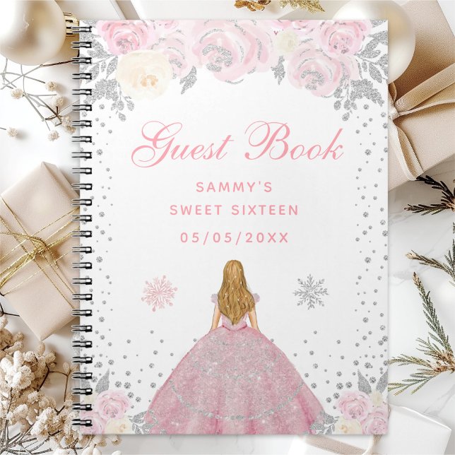 Pink Winter Blonde Hair Princess Sweet Sixteen Notebook (Creator Uploaded)