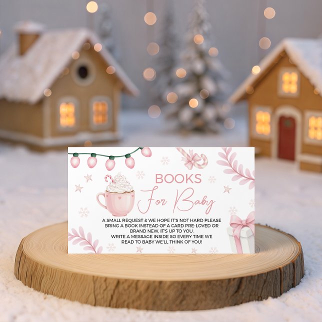 Pink Winter Books for Baby Card (Creator Uploaded)