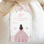 Pink Winter Brunette Hair Princess Birthday Party Gift Tags<br><div class="desc">This elegant and glamorous gift tag can be personalized with a name or title such as daughter, granddaughter, niece, friend etc. The design features a beautiful princess with brunette hair and fair skin in a pink ball gown. The text combines handwritten script and modern sans serif fonts for a classy...</div>