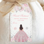 Pink Winter Brunette Hair Princess Sweet Sixteen Gift Tags<br><div class="desc">This elegant and glamorous gift tag can be personalized with a name or title such as daughter, granddaughter, niece, friend etc. The design features a beautiful princess with brunette hair and fair skin in a pink ball gown. The text combines handwritten script and modern sans serif fonts for a classy...</div>