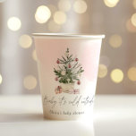Pink winter Christmas tree baby shower Paper Cups<br><div class="desc">Pink winter Christmas tree baby shower Paper Cups 
Matching items are available.</div>