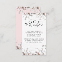 Pink Winter Fox girl Baby Shower books request  Enclosure Card