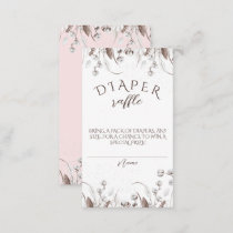 Pink Winter Fox girl Baby Shower  diaper raffle  Enclosure Card
