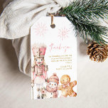 Pink Winter Girl Baby Shower Thank you Gift Tags<br><div class="desc">These cute Pink Christmas Girl Baby Shower Thank you tags are a perfect way to add a fun,  festive vibe to your party! Use them on party favors.  Designed by Cava Party Design</div>
