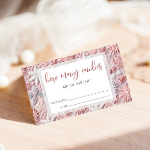 Pink Winter Guess How Many Candies Card