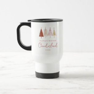Pink Winter Onderland Girl First Birthday Travel Mug